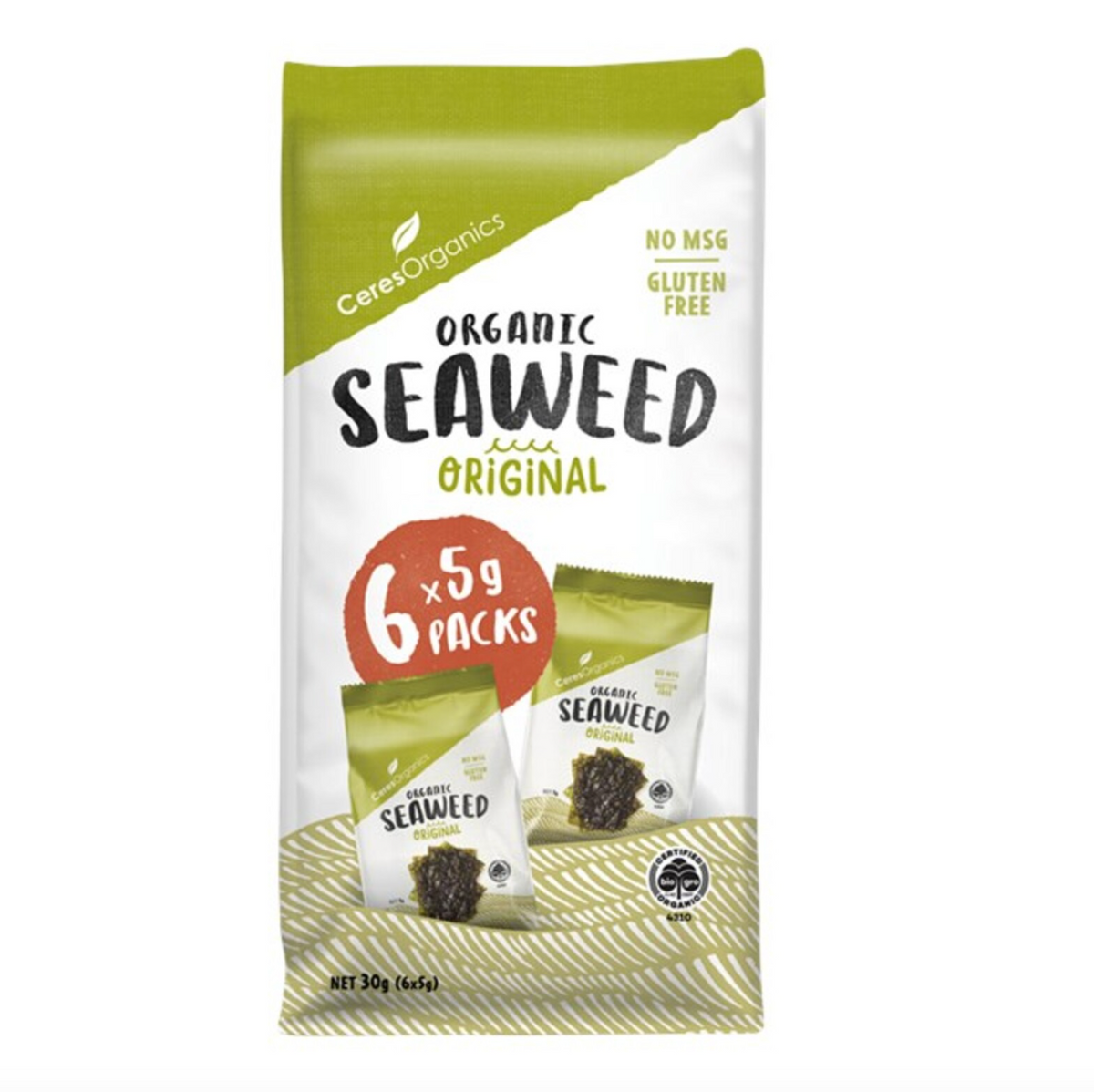 Original Seaweed Snack Multi Pack 6x5g - Ceres Organics