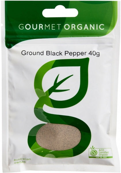 Gourmet Organic Herbs Pepper Black Ground 40g