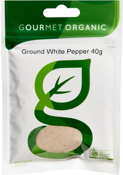 Gourmet Organic Herbs Pepper White Ground 40g
